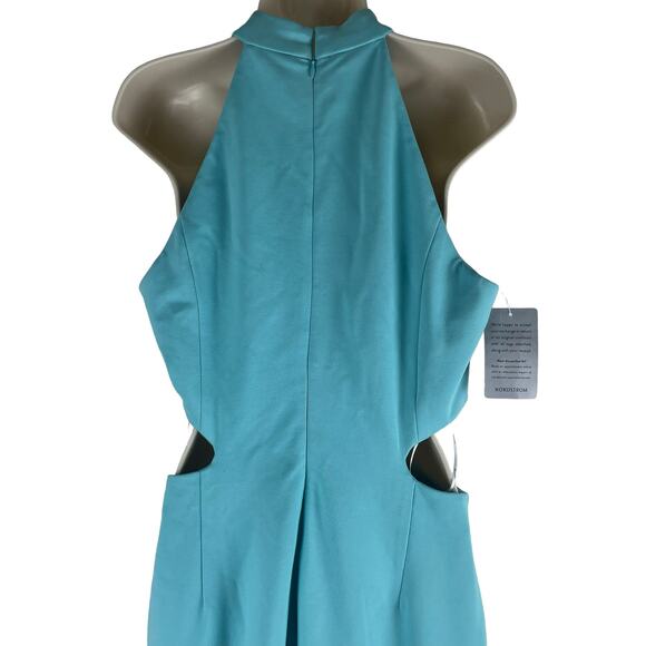 Elliatt Spectar Waist Cutout Gown Dress Asymmetrical Hem Blue Size L - Picture 7 of 8